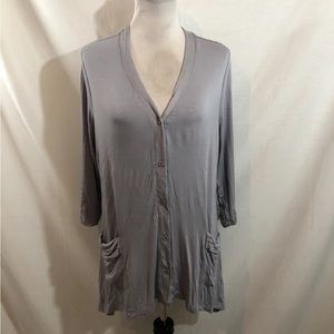LOGO Lavender Button Up Cardigan - Women’s Large, Bust 20”